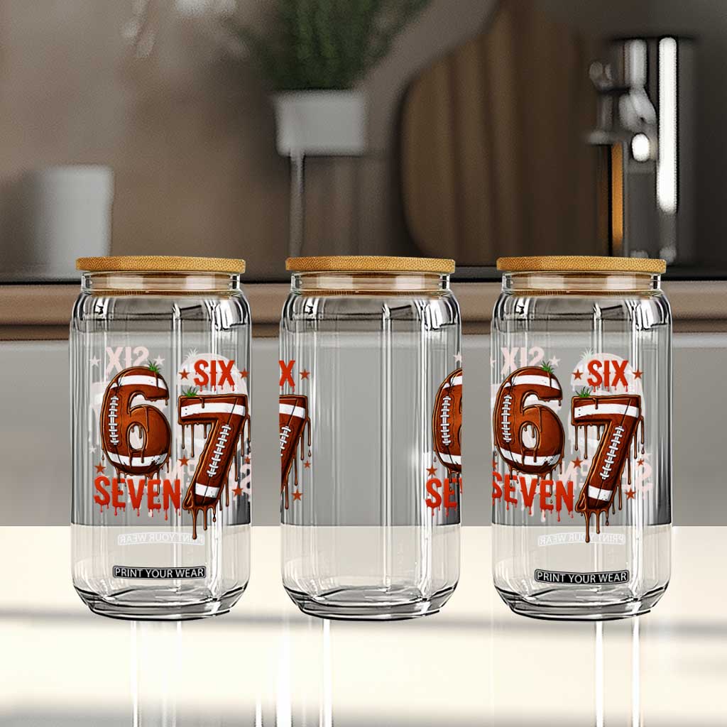 American Football Six Seven Meme Glass Can Funny Gen Z Alpha Gift TS12 Print Your Wear