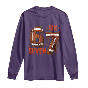 American Football Six Seven Meme Long Sleeve Shirt Funny Gen Z Alpha Gift TS12 Purple Print Your Wear