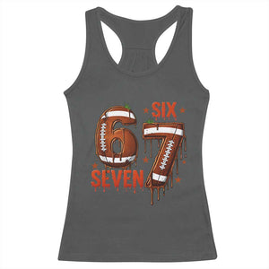 American Football Six Seven Meme Racerback Tank Top Funny Gen Z Alpha Gift TS12 Dark Heather Print Your Wear