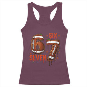 American Football Six Seven Meme Racerback Tank Top Funny Gen Z Alpha Gift TS12 Maroon Print Your Wear