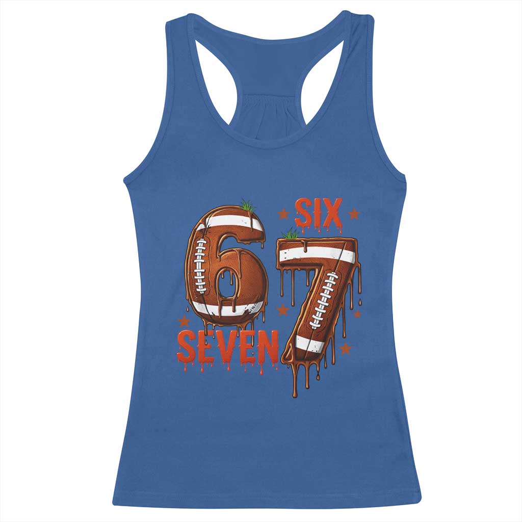 American Football Six Seven Meme Racerback Tank Top Funny Gen Z Alpha Gift TS12 Royal Blue Print Your Wear