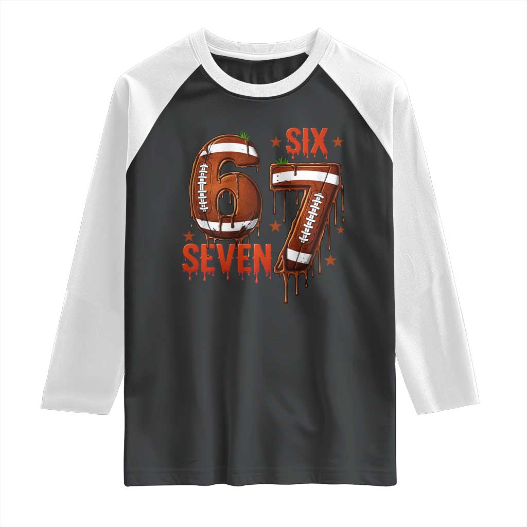 American Football Six Seven Meme Raglan Shirt Funny Gen Z Alpha Gift TS12 Black White Print Your Wear
