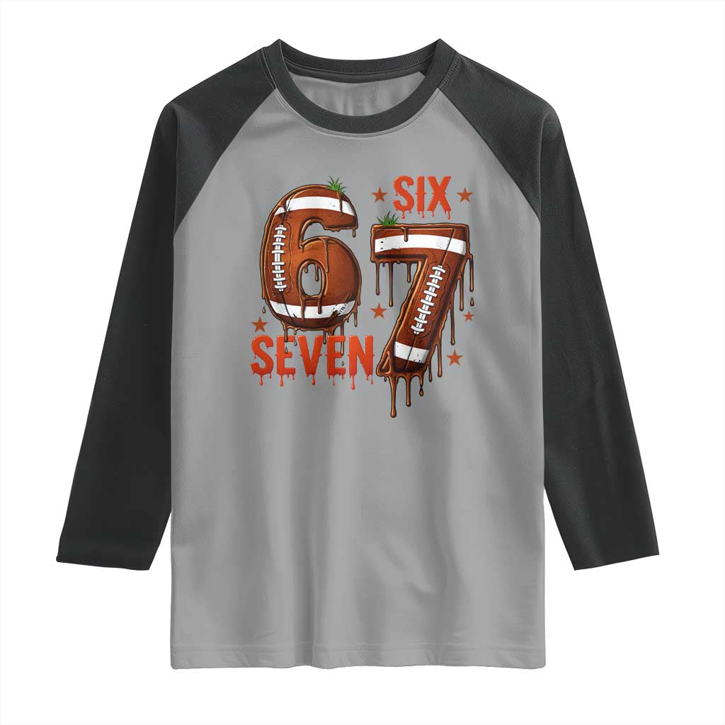 American Football Six Seven Meme Raglan Shirt Funny Gen Z Alpha Gift TS12 Sport Gray Black Print Your Wear