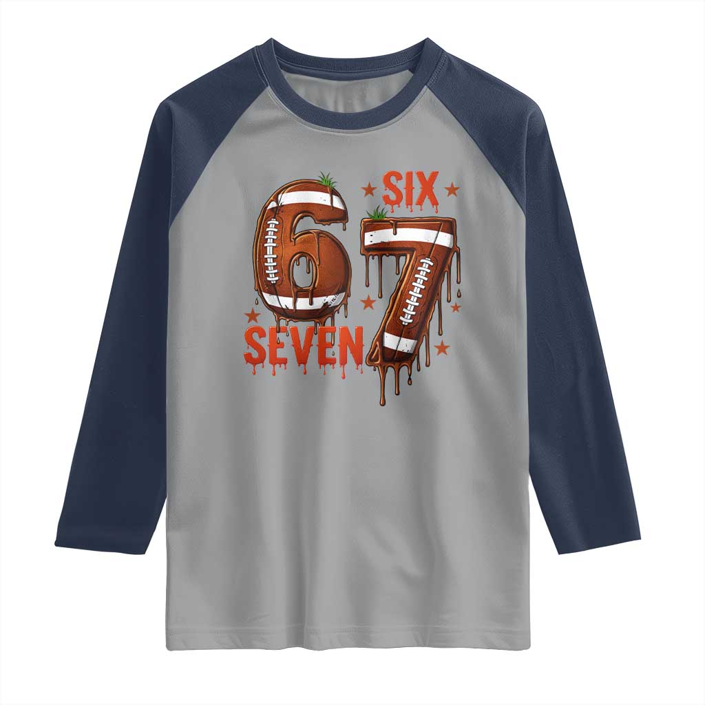 American Football Six Seven Meme Raglan Shirt Funny Gen Z Alpha Gift TS12 Sport Gray Navy Print Your Wear