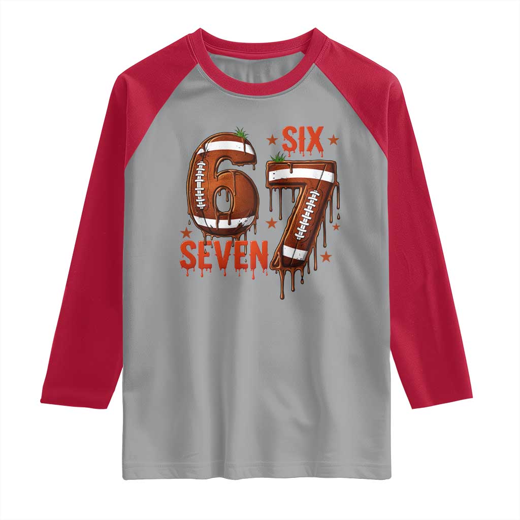 American Football Six Seven Meme Raglan Shirt Funny Gen Z Alpha Gift TS12 Sport Gray Red Print Your Wear
