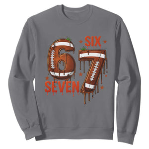 American Football Six Seven Meme Sweatshirt Funny Gen Z Alpha Gift TS12 Charcoal Print Your Wear