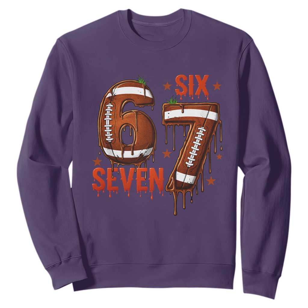American Football Six Seven Meme Sweatshirt Funny Gen Z Alpha Gift TS12 Purple Print Your Wear