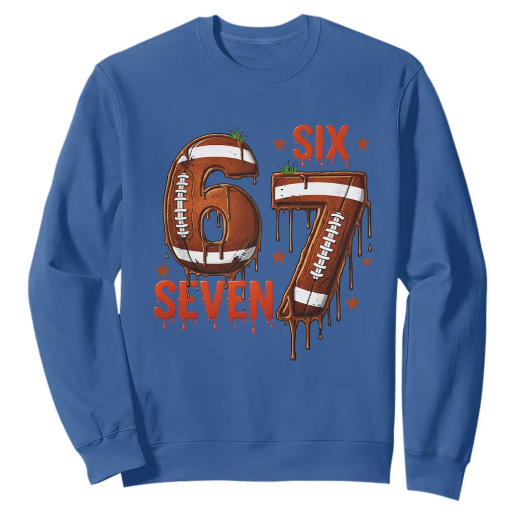 American Football Six Seven Meme Sweatshirt Funny Gen Z Alpha Gift TS12 Royal Blue Print Your Wear