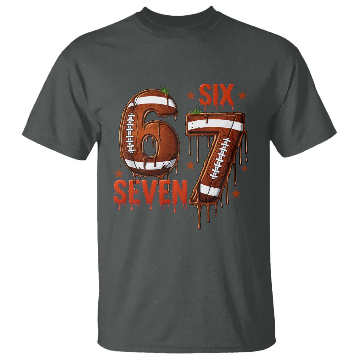 American Football Six Seven Meme T Shirt Funny Gen Z Alpha Gift TS12 Dark Heather Print Your Wear