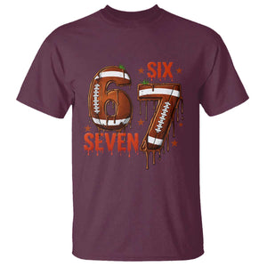 American Football Six Seven Meme T Shirt Funny Gen Z Alpha Gift TS12 Maroon Print Your Wear
