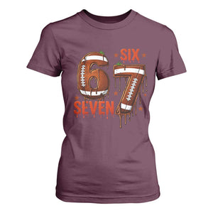 American Football Six Seven Meme T Shirt For Women Funny Gen Z Alpha Gift TS12 Maroon Print Your Wear