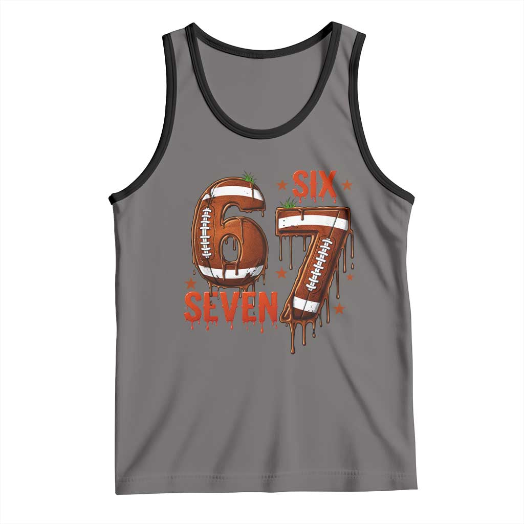 American Football Six Seven Meme Tank Top Funny Gen Z Alpha Gift TS12 Deep Heather Black Print Your Wear