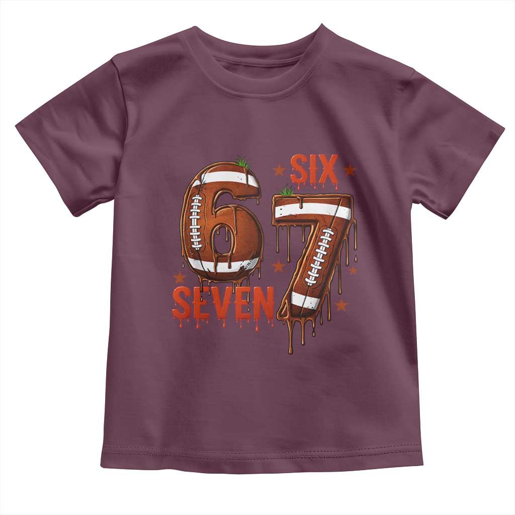 American Football Six Seven Meme Toddler T Shirt Funny Gen Z Alpha Gift TS12 Maroon Print Your Wear