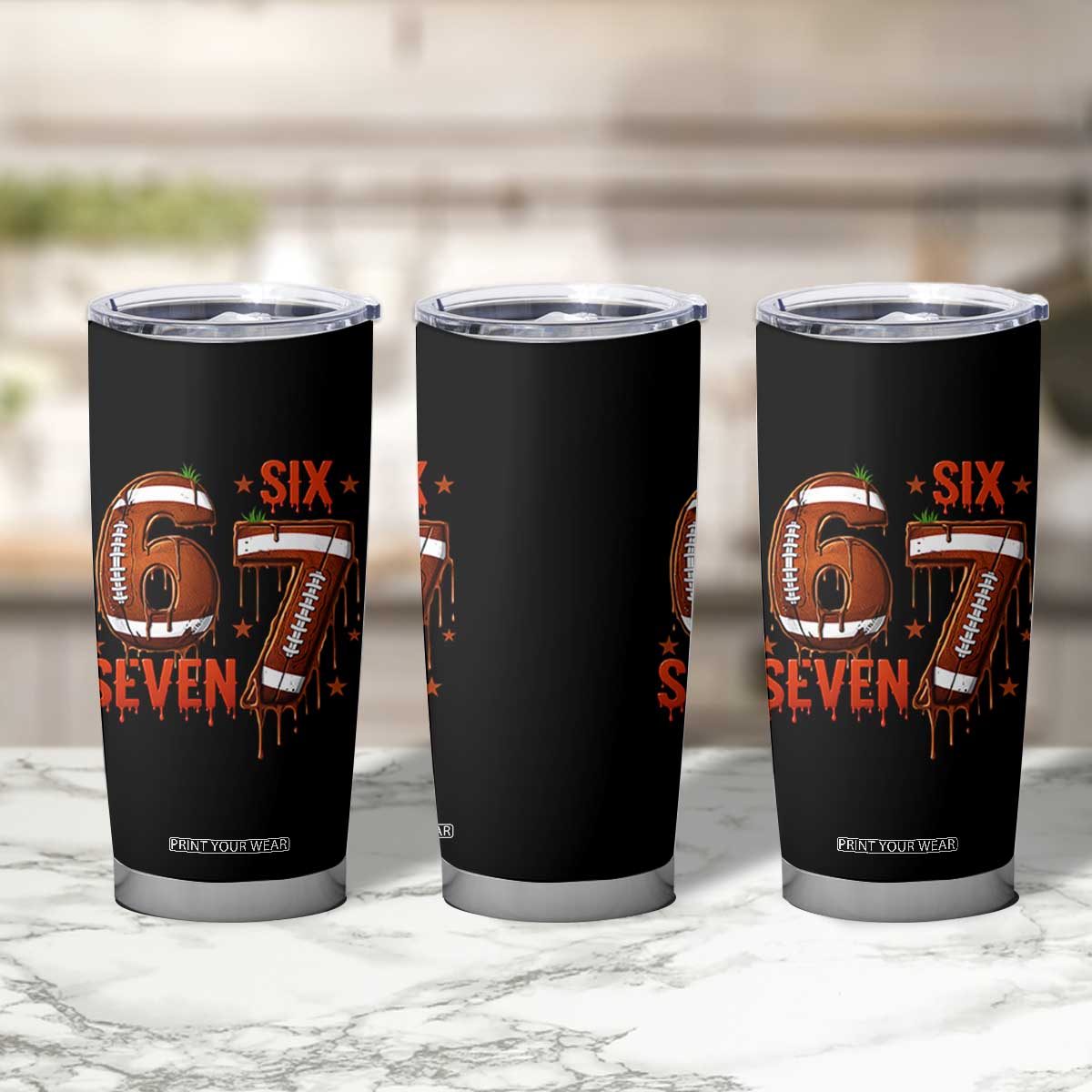 American Football Six Seven Meme Tumbler Cup Funny Gen Z Alpha Gift TS12 Print Your Wear