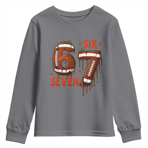 American Football Six Seven Meme Youth Sweatshirt Funny Gen Z Alpha Gift TS12 Charcoal Print Your Wear