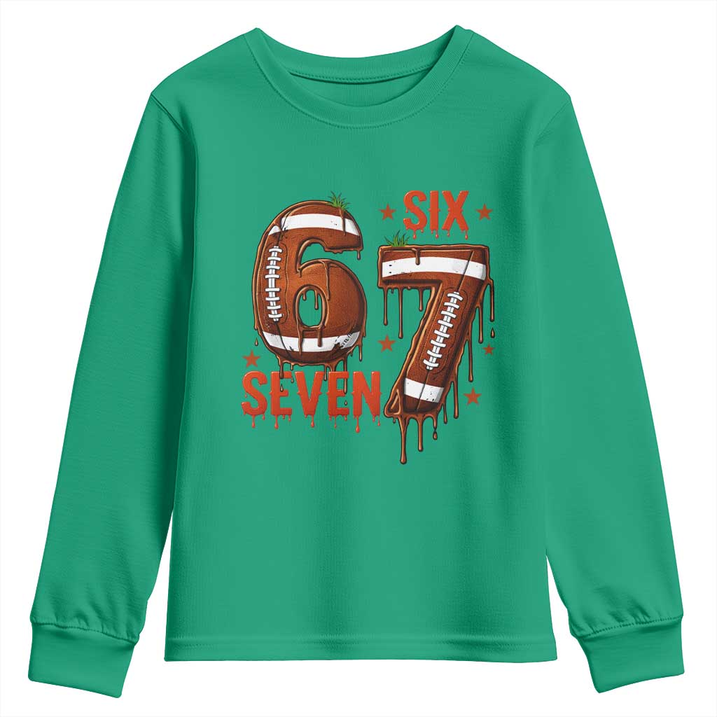 American Football Six Seven Meme Youth Sweatshirt Funny Gen Z Alpha Gift TS12 Irish Green Print Your Wear