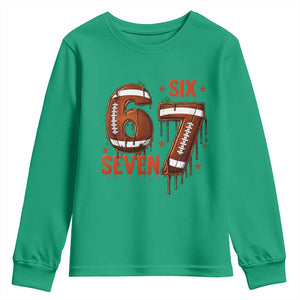 American Football Six Seven Meme Youth Sweatshirt Funny Gen Z Alpha Gift TS12 Irish Green Print Your Wear