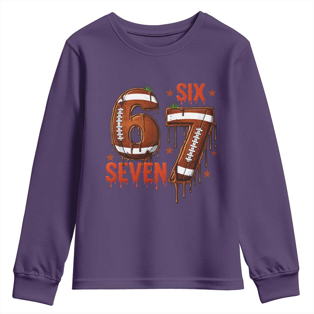 American Football Six Seven Meme Youth Sweatshirt Funny Gen Z Alpha Gift TS12 Purple Print Your Wear