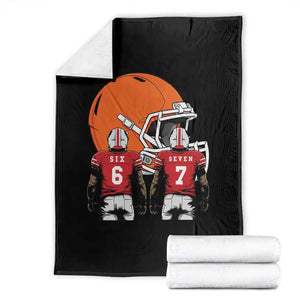 Funny American Football Throw Blanket Six Seven Meme TS12 Black Print Your Wear