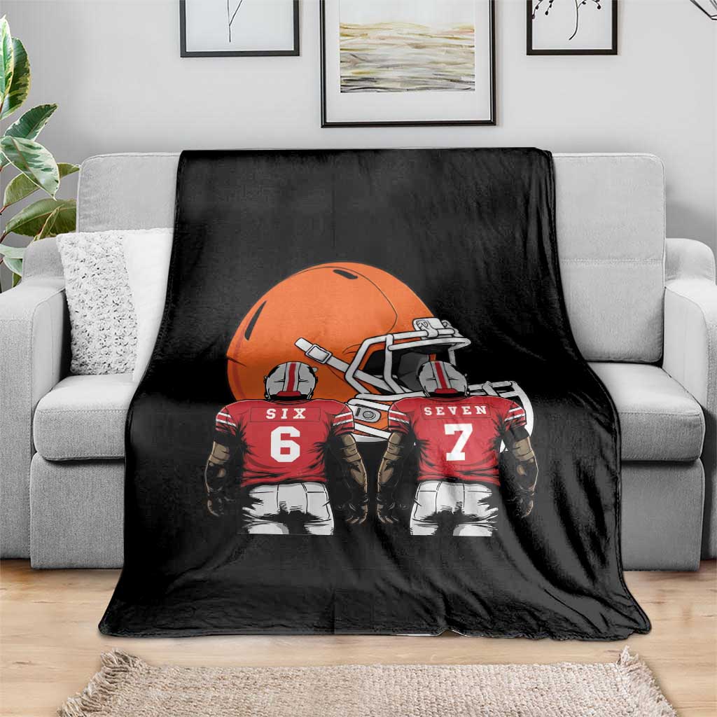 Funny American Football Throw Blanket Six Seven Meme TS12 Print Your Wear