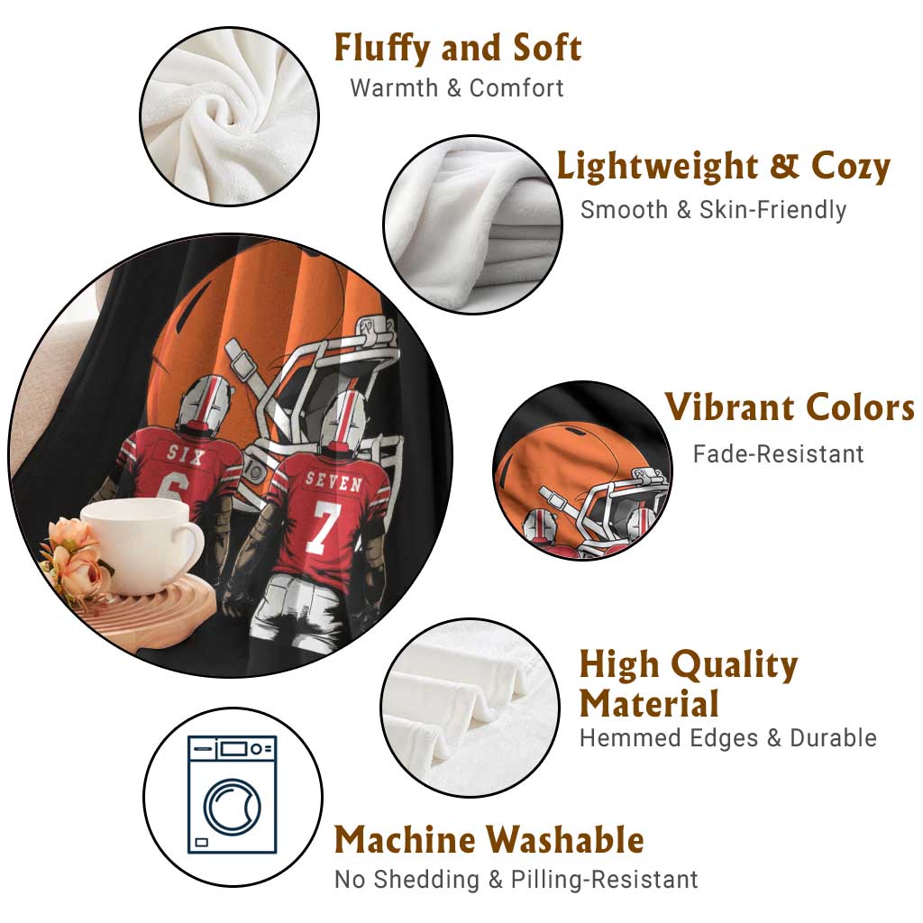 Funny American Football Throw Blanket Six Seven Meme TS12 Print Your Wear