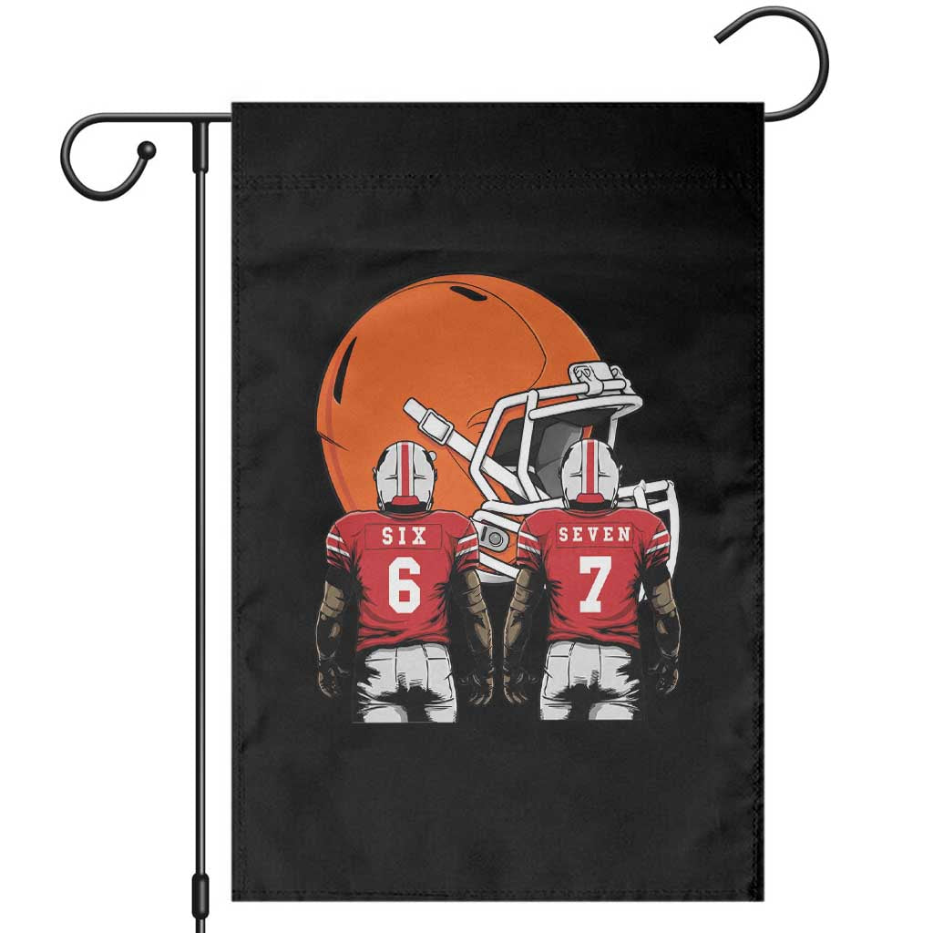 Funny American Football Garden Flag Six Seven Meme TS12 Black Print Your Wear