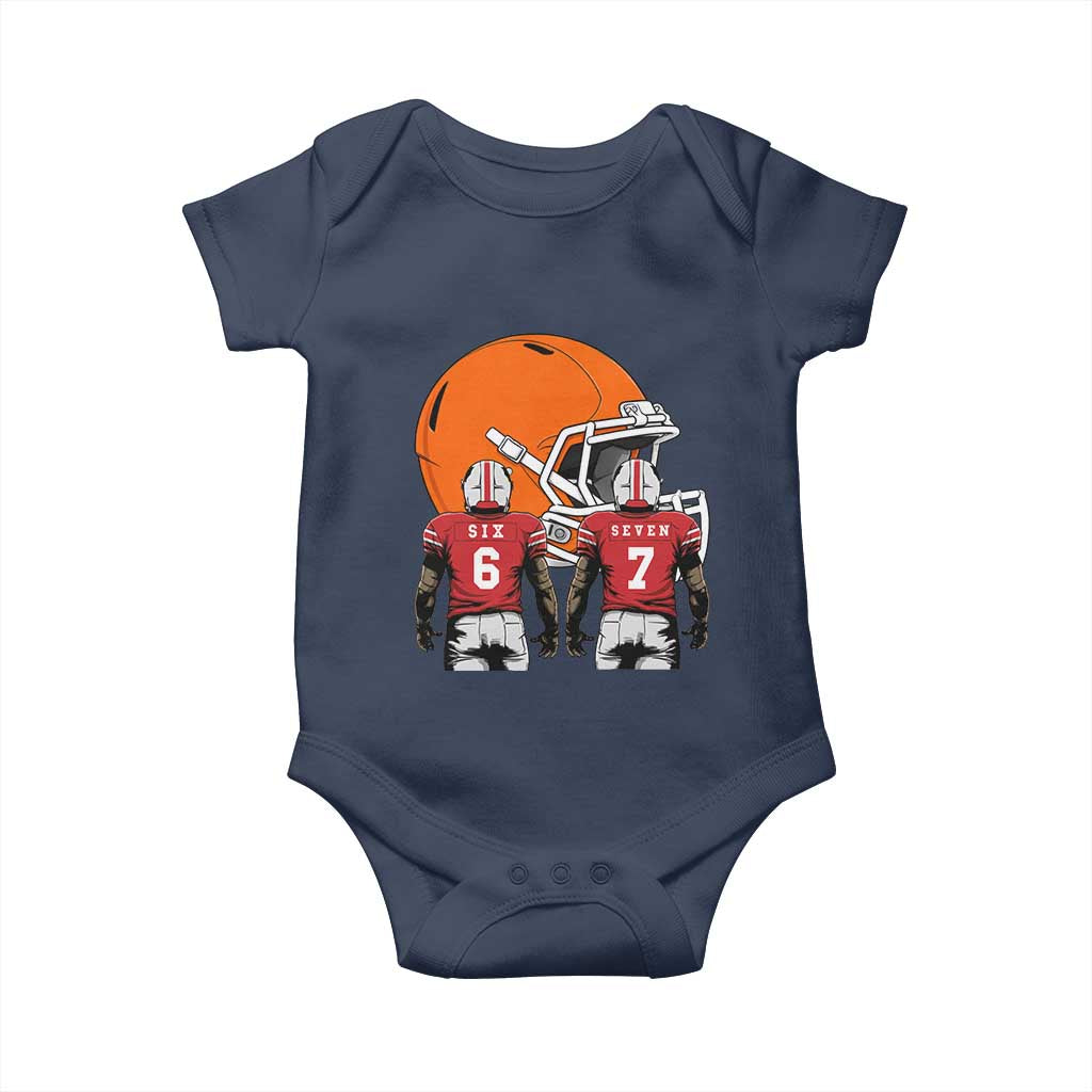 Funny American Football Baby Onesie Six Seven Meme TS12 Navy Print Your Wear