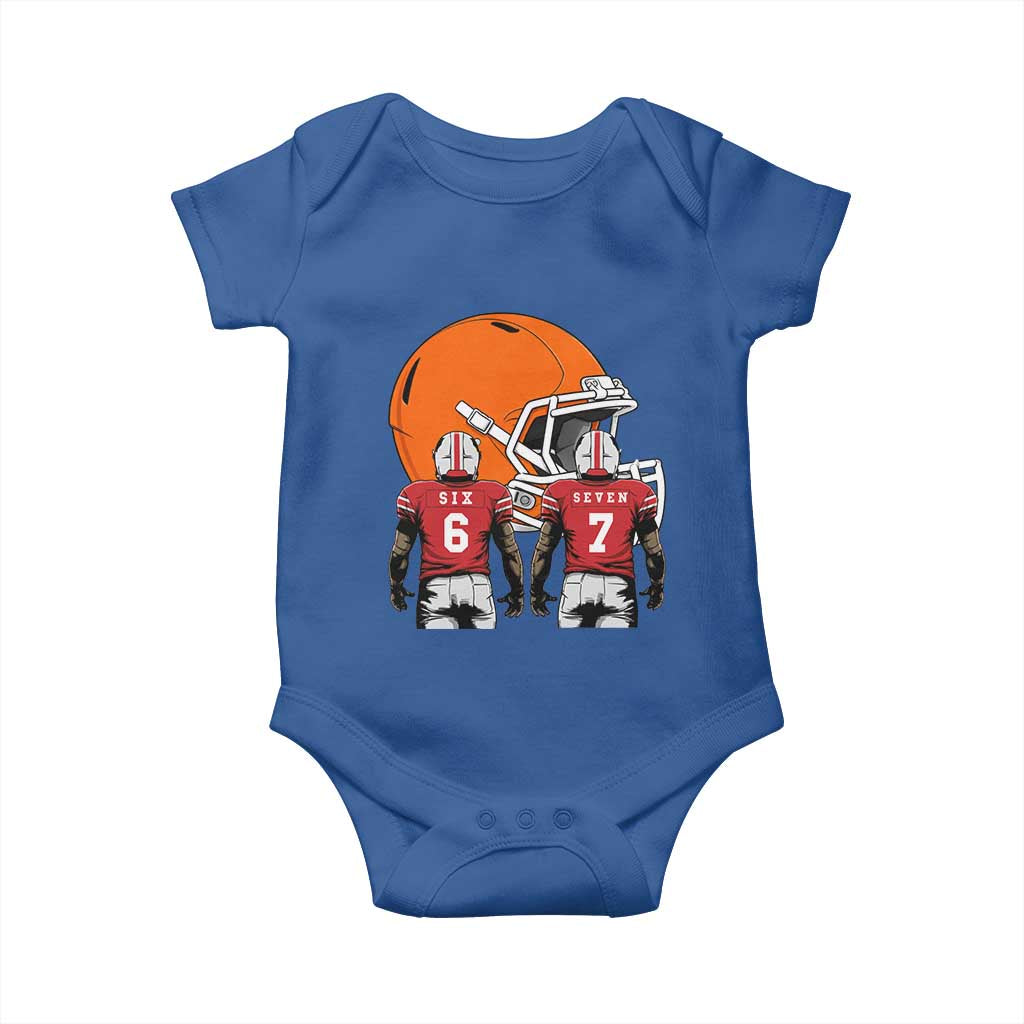 Funny American Football Baby Onesie Six Seven Meme TS12 Royal Blue Print Your Wear