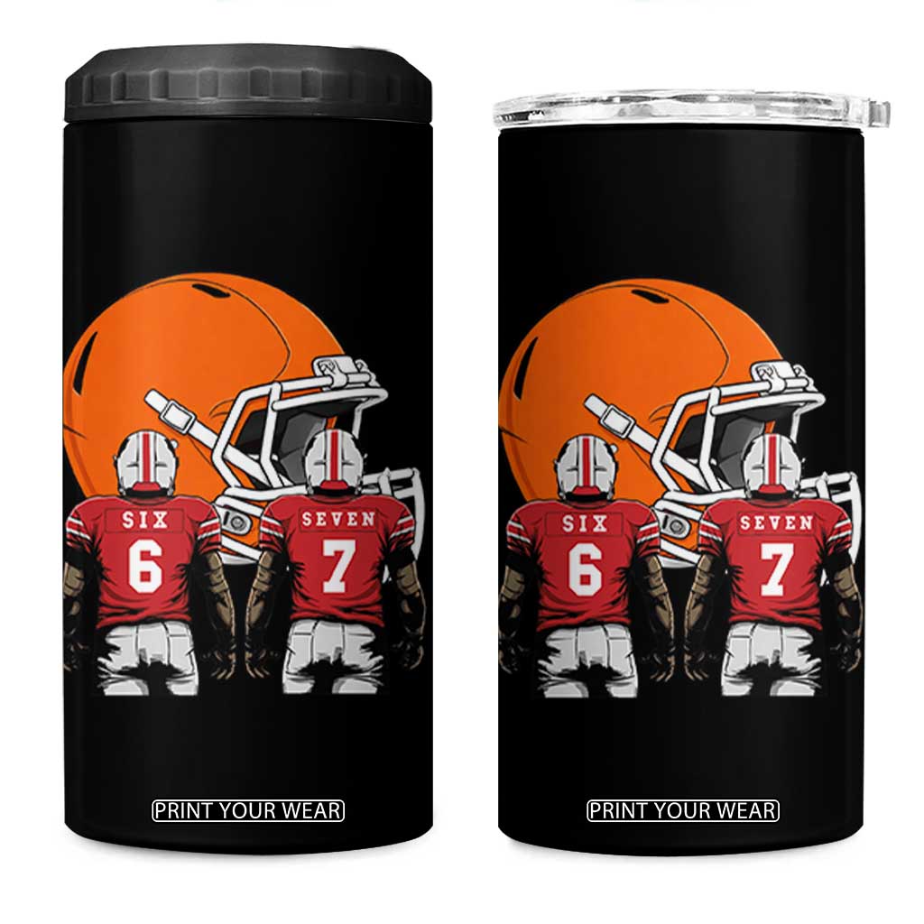 Funny American Football 4 in 1 Can Cooler Tumbler Six Seven Meme TS12 One Size: 16 oz Black Print Your Wear