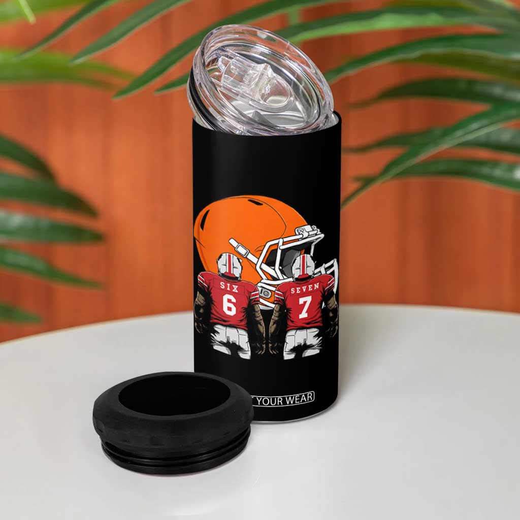Funny American Football 4 in 1 Can Cooler Tumbler Six Seven Meme TS12 Print Your Wear