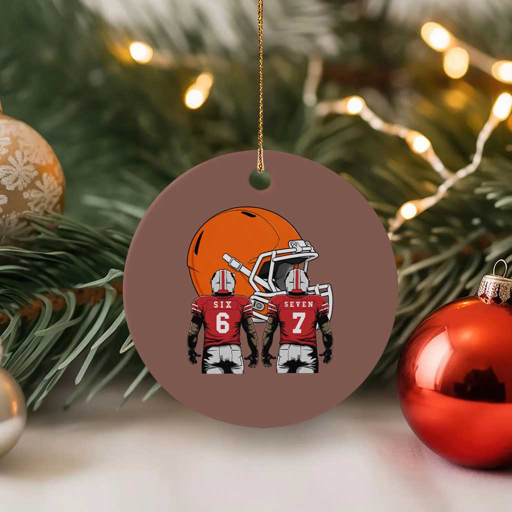 Funny American Football Ceramic Ornament Six Seven Meme TS12 1pc Mocha Print Your Wear