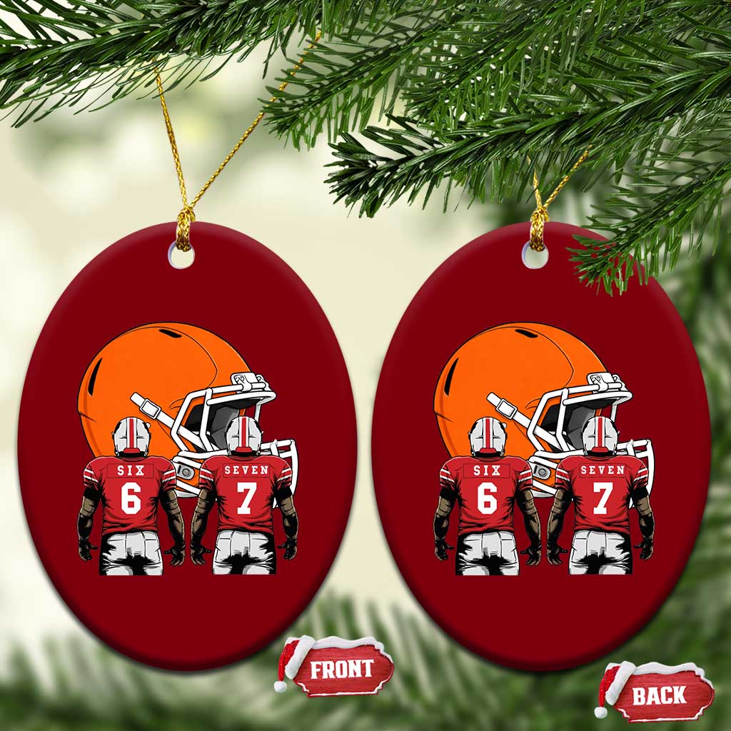 Funny American Football Ceramic Ornament Six Seven Meme TS12 Print Your Wear