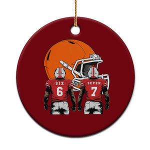 Funny American Football Ceramic Ornament Six Seven Meme TS12 1pc Red Print Your Wear