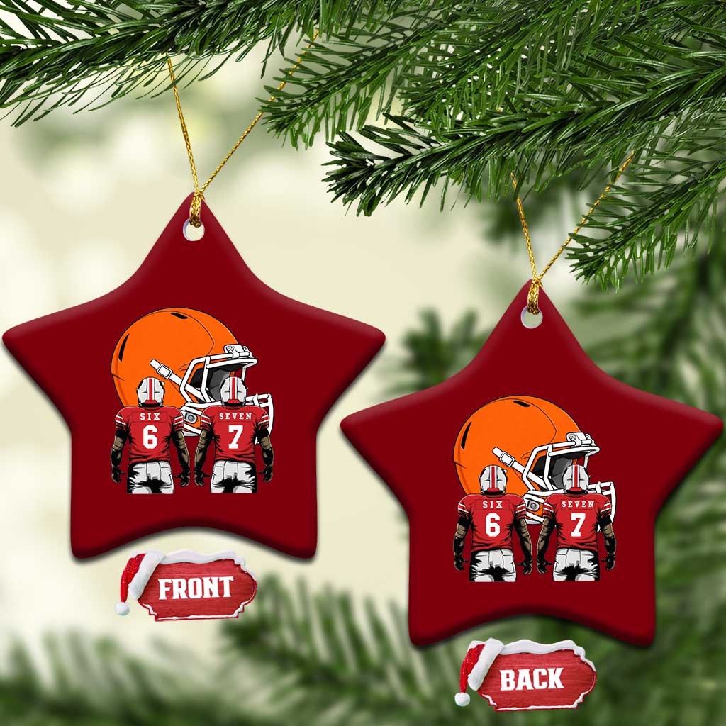 Funny American Football Ceramic Ornament Six Seven Meme TS12 Print Your Wear