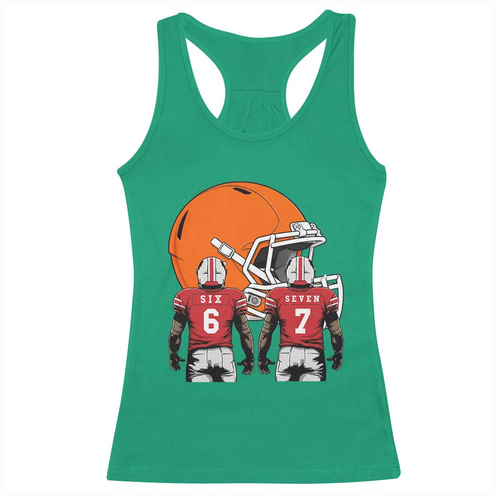 Funny American Football Racerback Tank Top Six Seven Meme TS12 Irish Green Print Your Wear