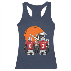 Funny American Football Racerback Tank Top Six Seven Meme TS12 Navy Print Your Wear