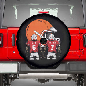 Funny American Football Spare Tire Cover Six Seven Meme TS12 Black Print Your Wear