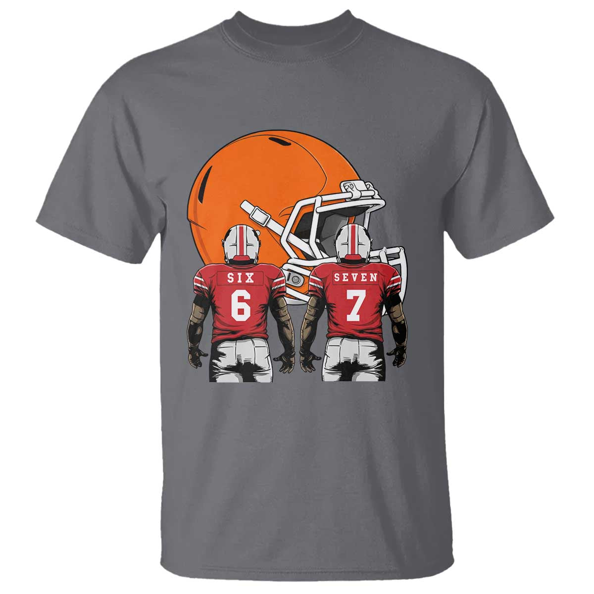 Funny American Football T Shirt Six Seven Meme TS12 Charcoal Print Your Wear