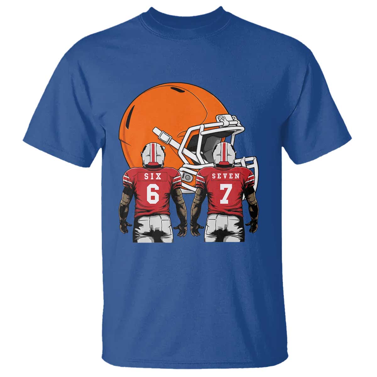 Funny American Football T Shirt Six Seven Meme TS12 Royal Blue Print Your Wear