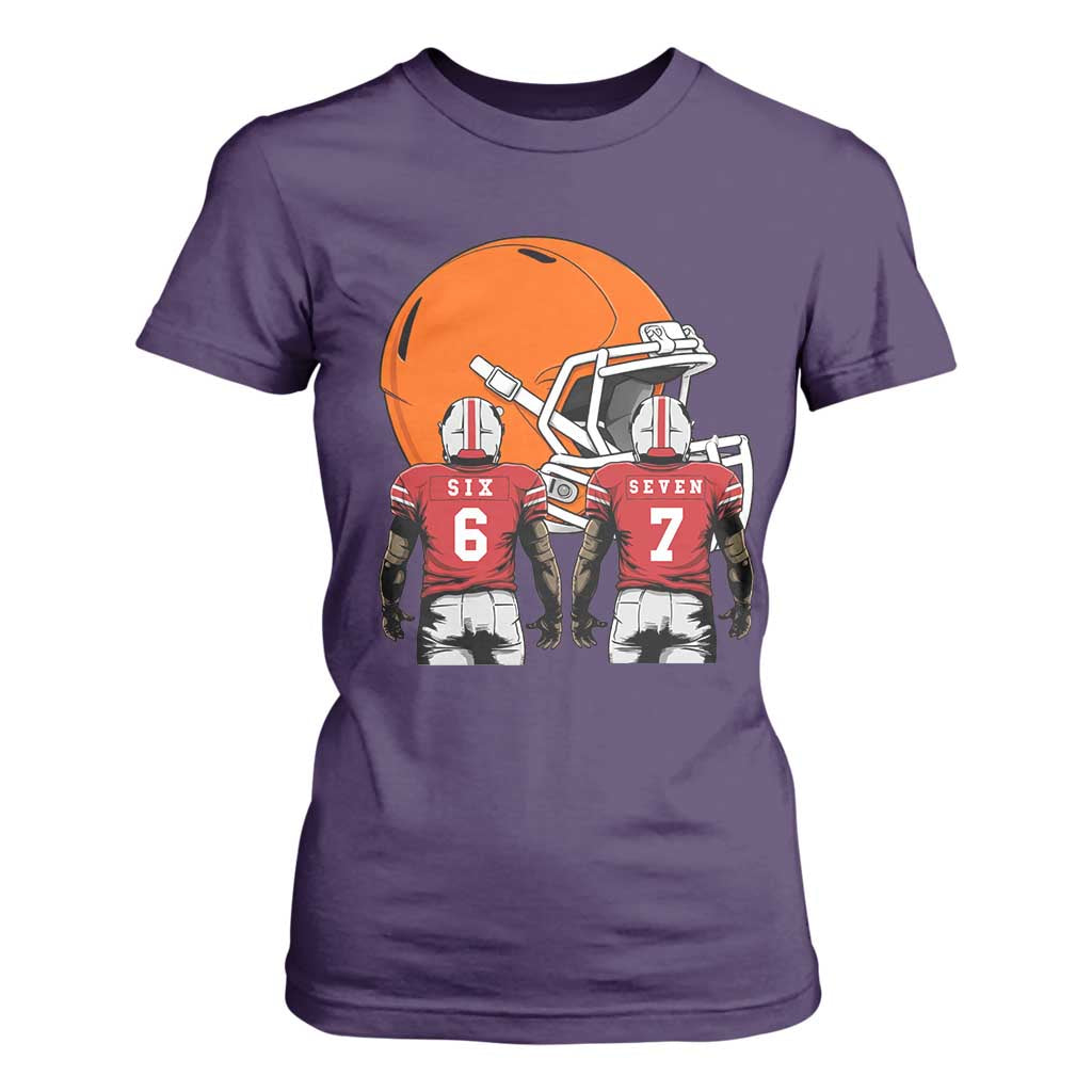 Funny American Football T Shirt For Women Six Seven Meme TS12 Purple Print Your Wear
