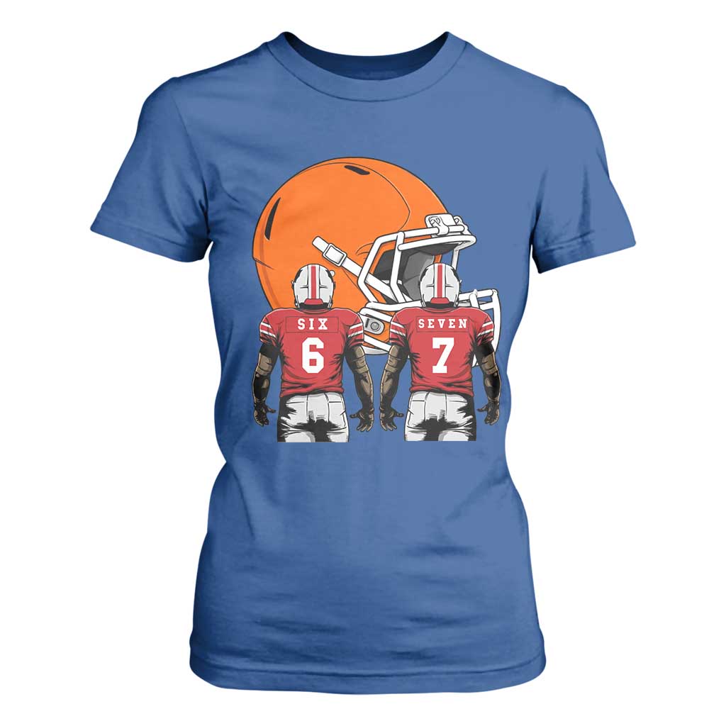 Funny American Football T Shirt For Women Six Seven Meme TS12 Royal Blue Print Your Wear