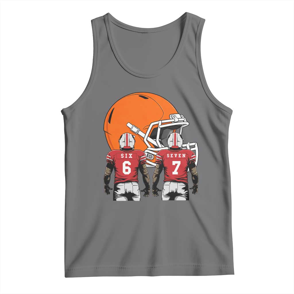 Funny American Football Tank Top Six Seven Meme TS12 Black Heather Print Your Wear