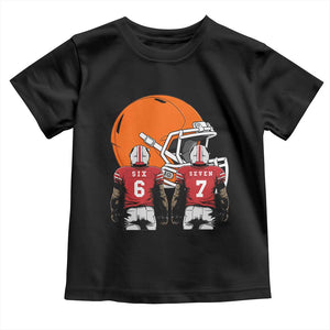 Funny American Football Toddler T Shirt Six Seven Meme TS12 Black Print Your Wear