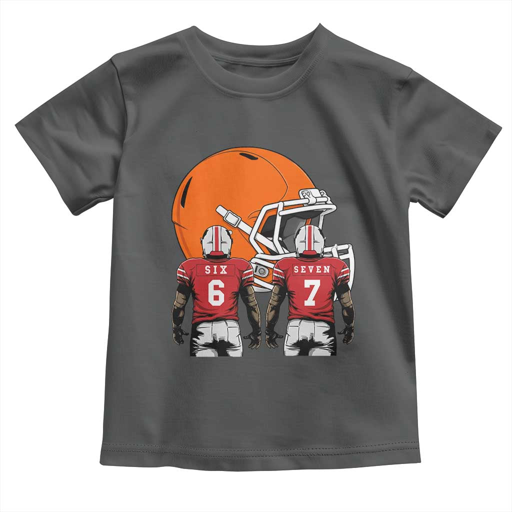 Funny American Football Toddler T Shirt Six Seven Meme TS12 Dark Heather Print Your Wear