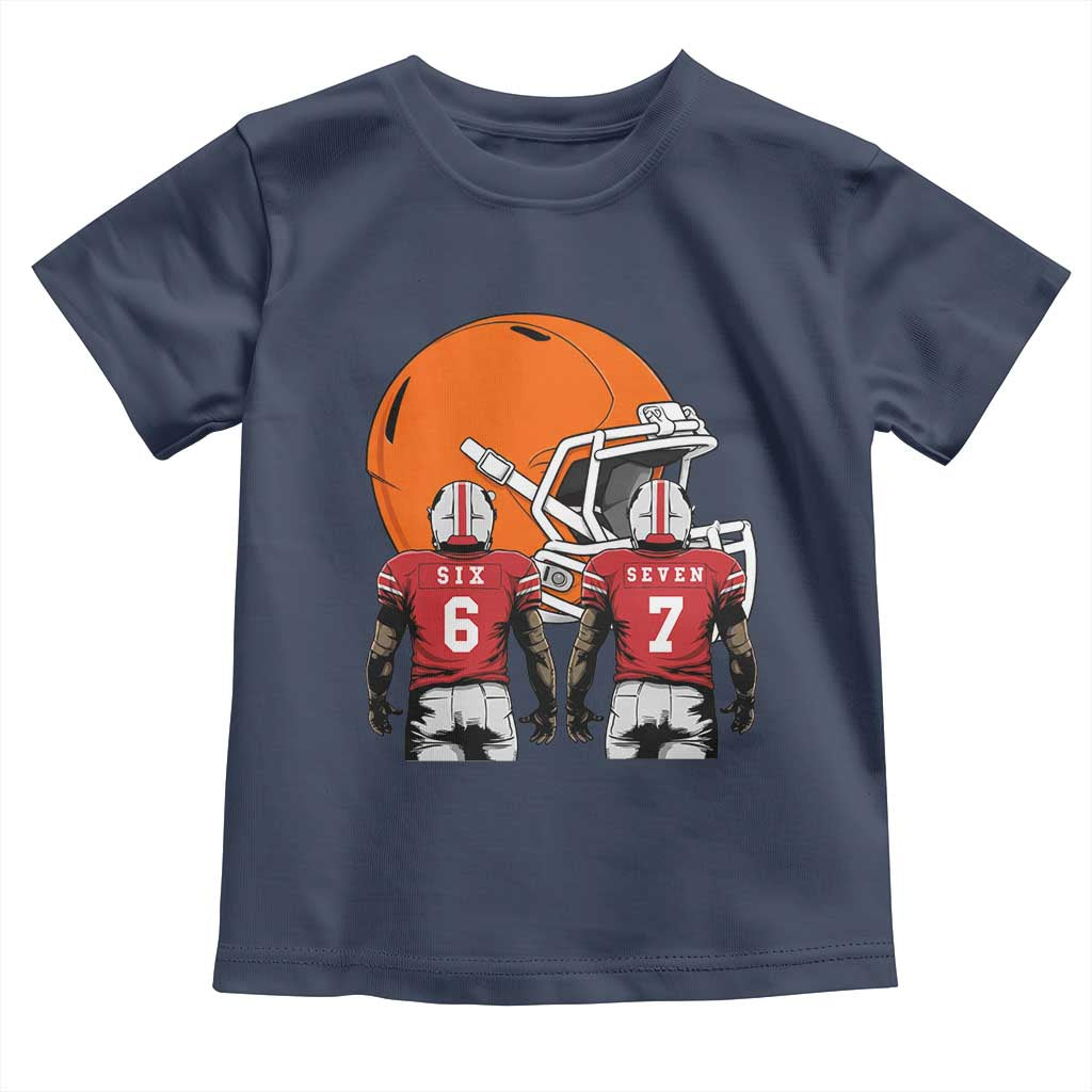 Funny American Football Toddler T Shirt Six Seven Meme TS12 Navy Print Your Wear