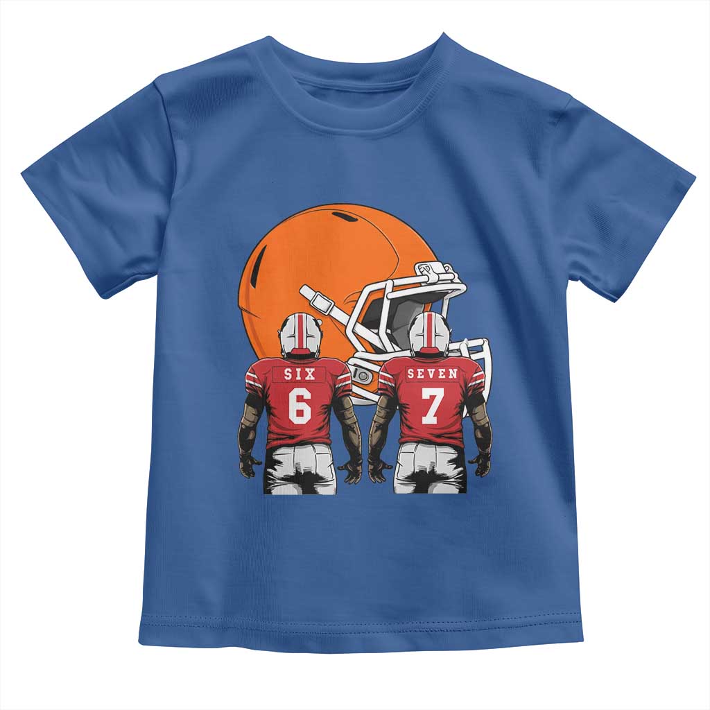 Funny American Football Toddler T Shirt Six Seven Meme TS12 Royal Blue Print Your Wear