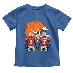 Funny American Football Toddler T Shirt Six Seven Meme TS12 Royal Blue Print Your Wear