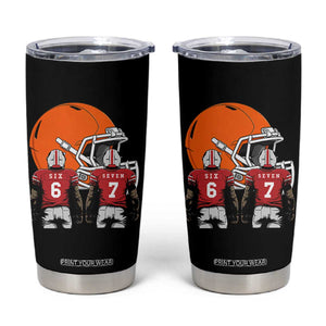 Funny American Football Tumbler Cup Six Seven Meme TS12 Black Print Your Wear