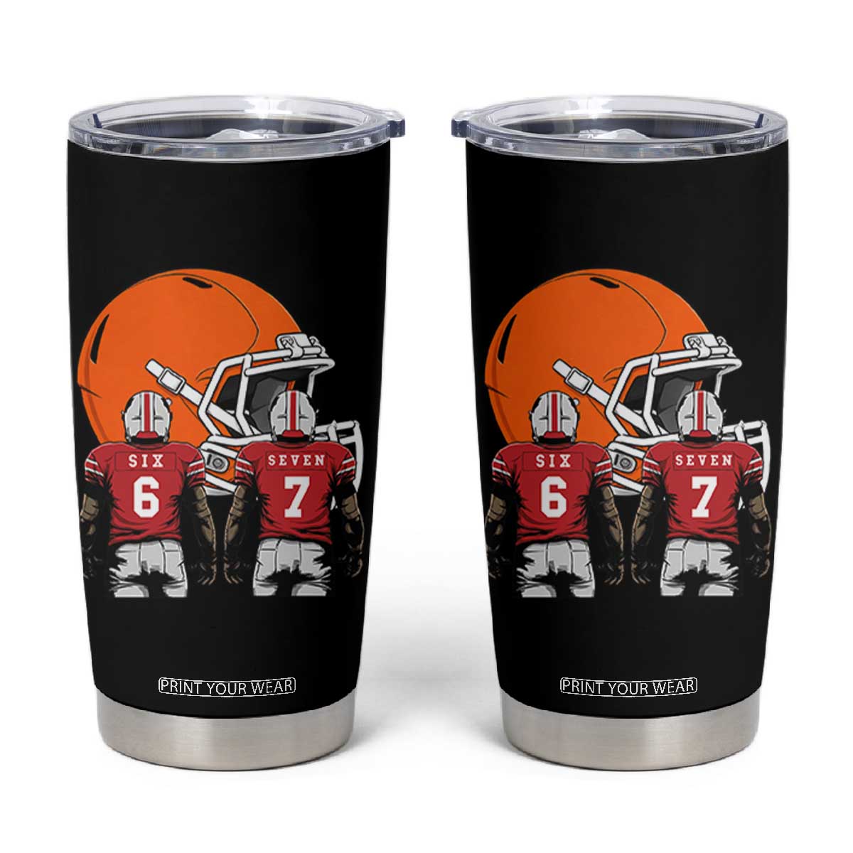 Funny American Football Tumbler Cup Six Seven Meme TS12 Black Print Your Wear