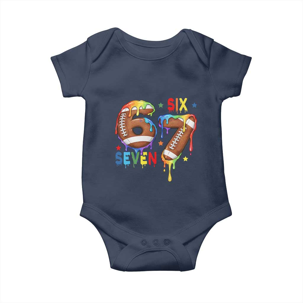 Funny American Football Baby Onesie 67 Viral Gen Alpha Slang Gift TS12 Navy Print Your Wear